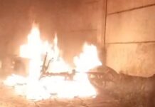 Meledak Sebuah Motor di Ciburial Sumber, Desa Margajaya Diduga Tangki Bensin Bocor