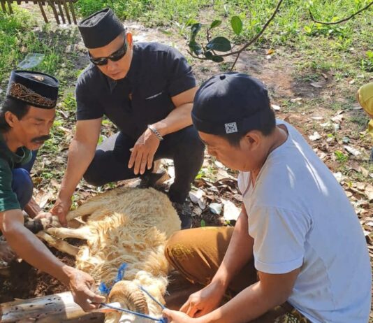 Semangat Iduladha, Ketua Pokja Wartawan Bandung Barat Sembelih dan Bagikan Hewan Qurban